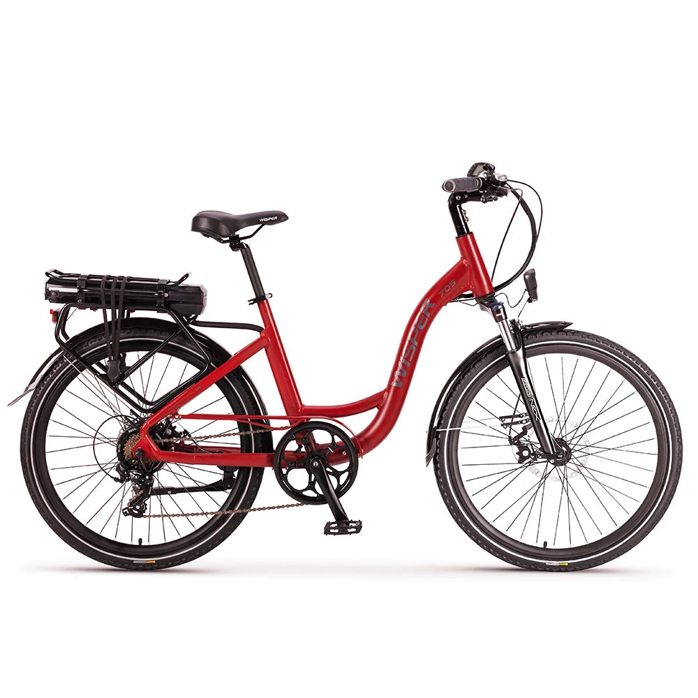 Wisper 705 26” Step-Through Electric Bike Red